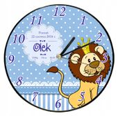 ZEGAR ścienny PREZENT dla DZIECKA duży wybór wzorów + TWÓJ NAPIS IMIĘ