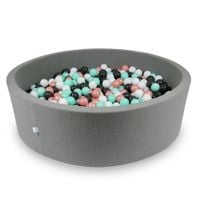 Suchy basen 130x40cm szary z piłeczkami 700szt (białe, różowozłote, jasnomiętowe, grafitowe)