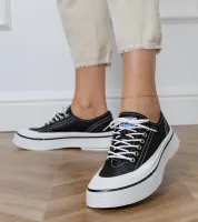 Czarne trampki damskie na platformie Greta 40