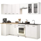 MEBLE KUCHENNE ZESTAW NAROŻNY Z WITRYNĄ OLIWIA 3M H720 BIAŁY