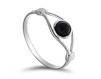 PIERŚCIONEK SREBRNY DELIKATNY ONYKS KAMIEŃ 925 r23