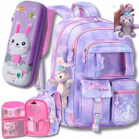 PLECAK SZKOLNY TORNISTER + PIÓRNIK ZESTAW KROLIK OKF dla dziewczynki