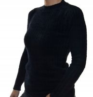 Damski sweter typu alpaka pod szyję prążek UNI