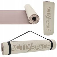 MATA DO ĆWICZEŃ JOGA FITNESS DWUSTRONNA ANTYPOŚLIZGOWA MIĘKKA + UCHWYT