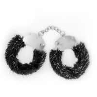crushious spangle metal cuffs with plush black