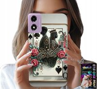ETUI DO MOTOROLA MOTO E14 - KARTA KRÓL KRÓLOWA POKER KARTY + SZKŁO