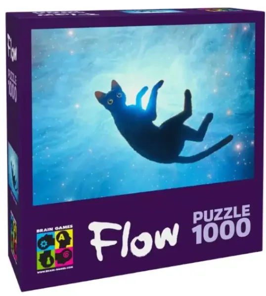 Puzzle 1000 elementów. Flow. Czarny kot zdjęcie 1