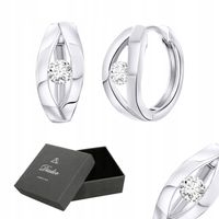 KOLCZYKI Srebrne KOŁA Kółka CYRKONIA 13 mm SREBRO 925 PREZENT DLA NIEJ