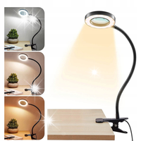Led Lampa Stołowa Z Lupą 3x, 3 Tryby Oświetlenia, Regulacja Jasnoścc