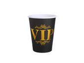 Kubeczki papierowe czarne VIP - Very Important Party, 10 szt.