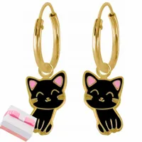 KOLCZYKI KOTKI 925 WISZĄCE KOŁA DLA DZIEWCZYNKI
