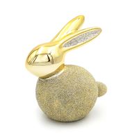KRÓLICZEK WIELKANOCNY ZAJĄC ZŁOTY BROKATOWY FIGURKA GLAMOUR 8cm