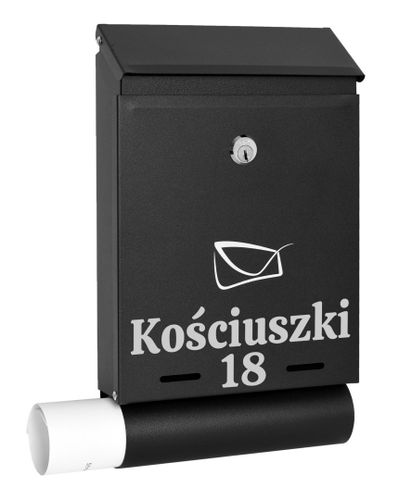 Skrzynka pocztowa na listy Hadvar czarna z napisami na Arena.pl