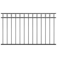 Panel ogrodzeniowy, stalowy, 1,7 x 0,8 m, czarny