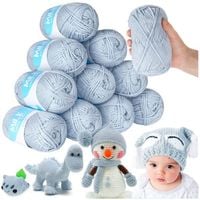 Zestaw włóczek jasno niebieskich  12 sztuk włóczka miękka do szydełkowania