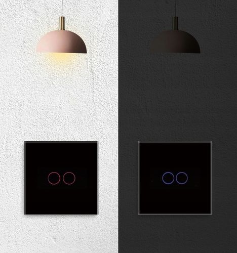 Dotykowy Szklany WŁĄCZNIK ŚWIATŁA LED fi60 Podwójny Czarny WiFi Tuya SMART na Arena.pl