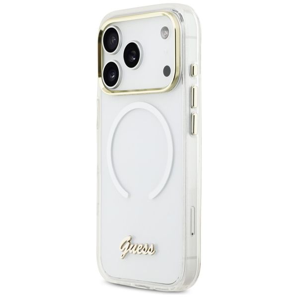 etui guess iml gradient script metal     magsafe do iphone 17 pro max biały zdjęcie 2