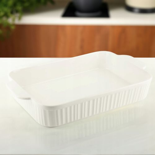 NACZYNIE PORCELANOWE BRYTFANKA DO ZAPIEKANIA MIĘSA RYBY PÓŁMISEK 2L BIAŁA na Arena.pl