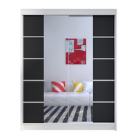 Szafa przesuwna Camino V z lustrem 150cm - BIAŁY/CZARNY