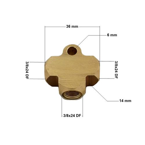 TPS-8 - Trójnik przewodów hamulcowych 3x  3/8"x24 DF na Arena.pl