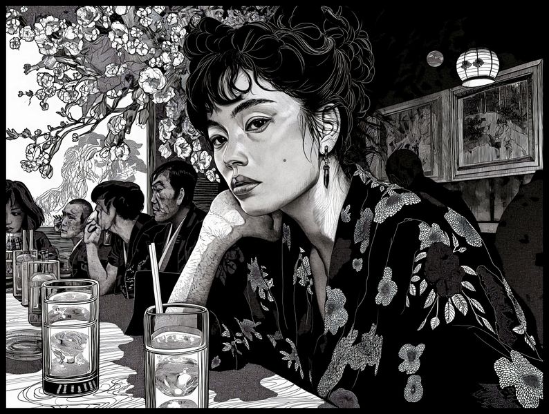 Plakat 100x75cm Czarne Kimono zdjęcie 2