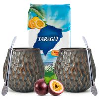 Yerba Mate Zestaw dla Dwojga - Taragui Maracuya + 2x Matero, Bombilla
