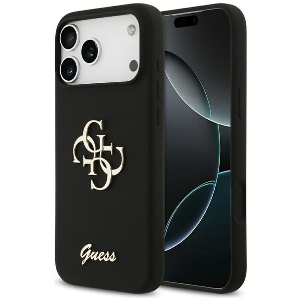 etui guess silicone big 4g script do     iphone 17 pro max czarny zdjęcie 1