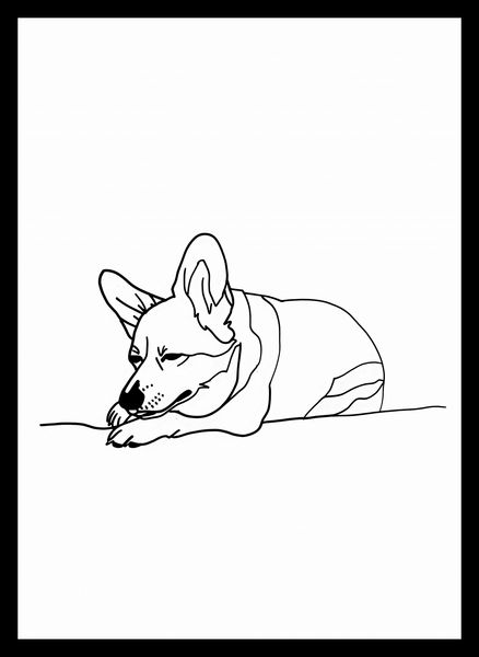 Plakat 25x35cm Śpiący Corgacz zdjęcie 2