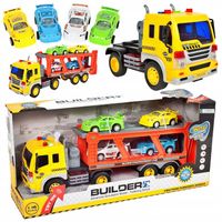 TIR laweta duża CIĘŻARÓWKA z napędem ZESTAW + 4 małe autka światło dźwięk