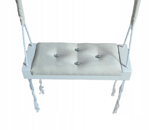 Huśtawka biel siedzisko BEŻ dom ogród TAPICEROWANA na Arena.pl