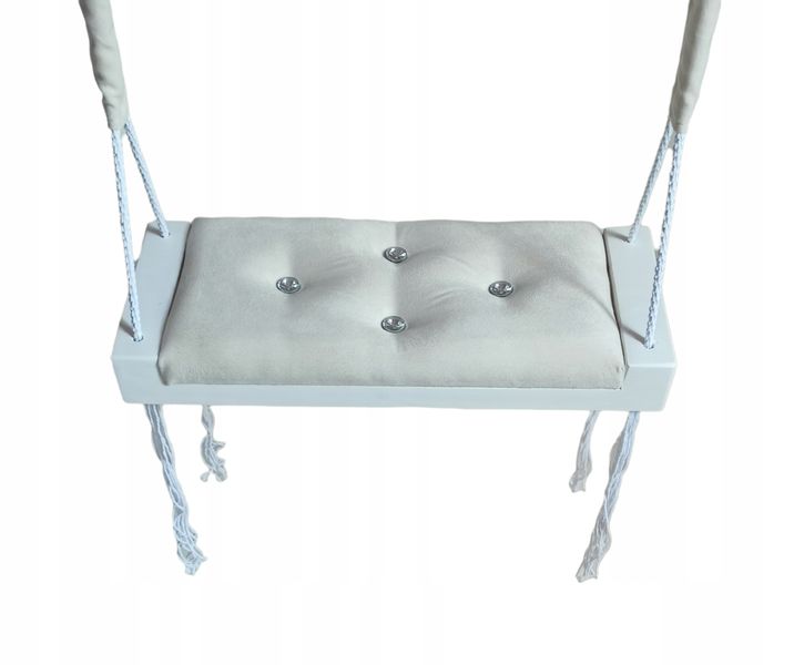 Huśtawka biel siedzisko BEŻ dom ogród TAPICEROWANA zdjęcie 1