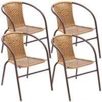 4 x KRZESŁO OGRODOWE balkonowe na balkon taras TECHNORATTAN fotel BISTRO