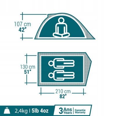 Namiot kempingowy Quechua MH100 - 2-os. zdjęcie 9