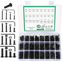 ZESTAW ŚRUB IMBUSOWYCH M2 M3 M4 M5 ŚRUBY PODKŁADKI NAKRĘTKI ZESTAW 1450szt.