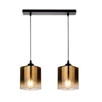 Serena lampa wisząca czarny 2x40 E27 klosz złoty