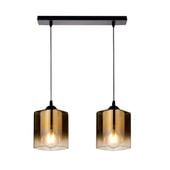 Serena lampa wisząca czarny 2x40 E27 klosz złoty