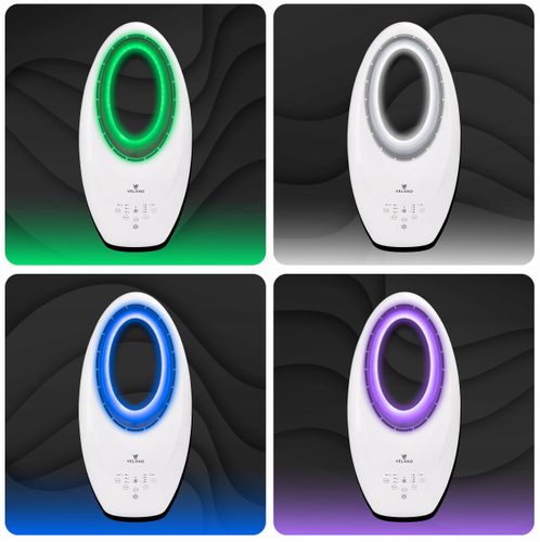 WENTYLATOR BEZŁOPATKOWY PODŁOGOWY OSCYLACJA TIMER PODŚWIETLENIE LED PILOT na Arena.pl