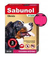 PRZECIWPCHELNA RÓŻOWA OBROŻA DLA PSA, PSÓW SABUNOL