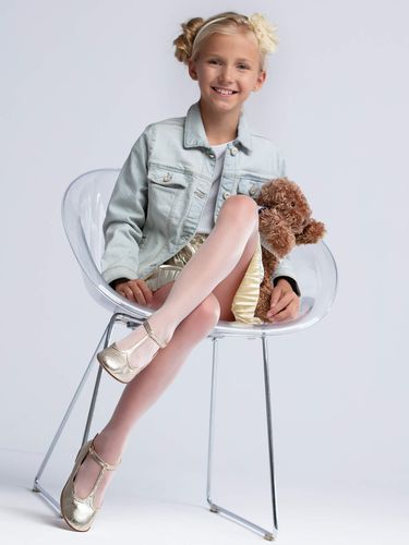 Rajstopy dziecięce lycra gładkie jasnobeżowe 20 DEN 140-146 YOCLUB na Arena.pl