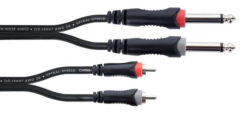 Kabel przewód audio sygnałowy 2x RCA Cinch Jack 6,3 mm 3 m Cordial EU PC na Arena.pl