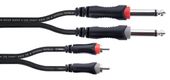 Kabel przewód audio sygnałowy 2x RCA Cinch Jack 6,3 mm 3 m Cordial EU PC