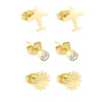 Zestaw 3 par koczyków samolot Blueberry