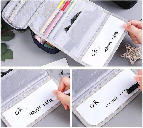 PIÓRNIK SZKOLNY z mini tablicą ścieralną czarny na Arena.pl