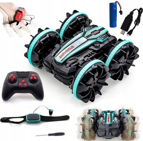 SAMOCHÓD ZDALNIE STEROWANY RC GESTAMI AMFIBIA 4x4 360° PŁYWAJĄCY 2 PILOTY na Arena.pl