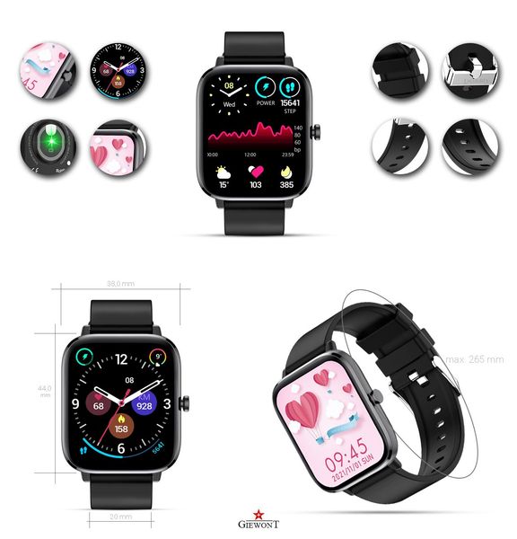 Smartwatch Giewont GW230-2 Czarny-Czarny zdjęcie 4