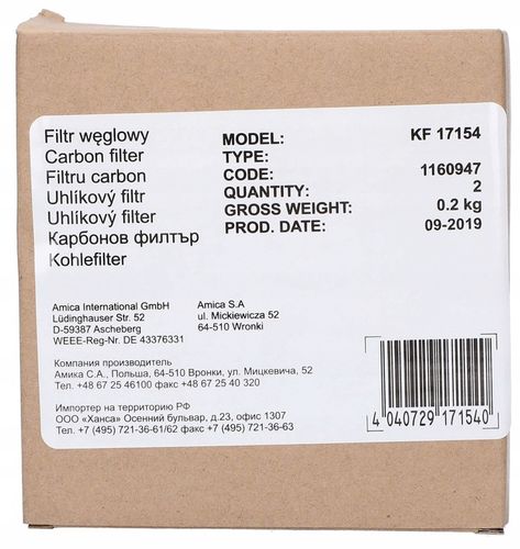 Komplet 2x Filtr węglowy do okapu AMICA 14cm | OMP6253BG OTP6641BG na Arena.pl