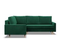 Duży narożnik, lewy, MILO, velvet, 223x172x92 cm, butelkowa zieleń