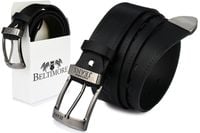Beltimore męski skórzany pasek szeroki jeans czarny 524