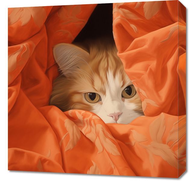 Obraz 60x60cm Ukryty Kot zdjęcie 1