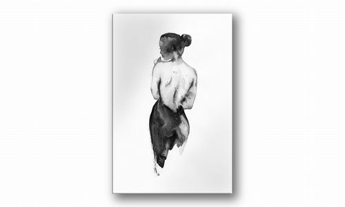 OBRAZ NA PŁÓTNIE 044 Kobieta w czerni 70x100cm na Arena.pl